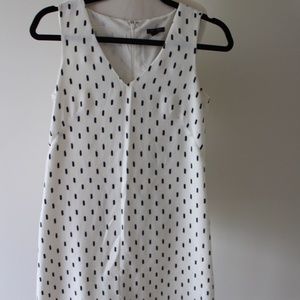 Ann Taylor white and blue shift dress 0P